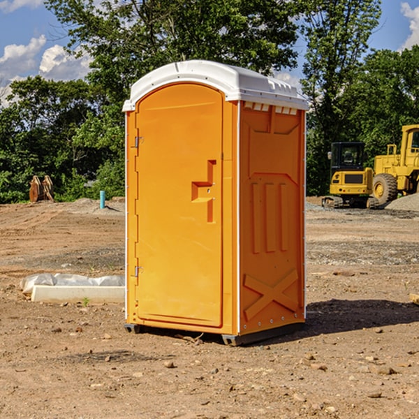 how often are the portable restrooms cleaned and serviced during a rental period in Camden Missouri